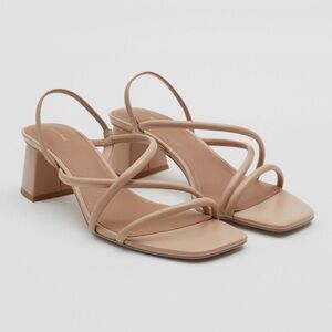 & Other Stories strappy nude leather sandals size US 7